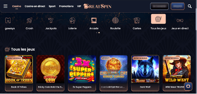 GreatSpin Lobby