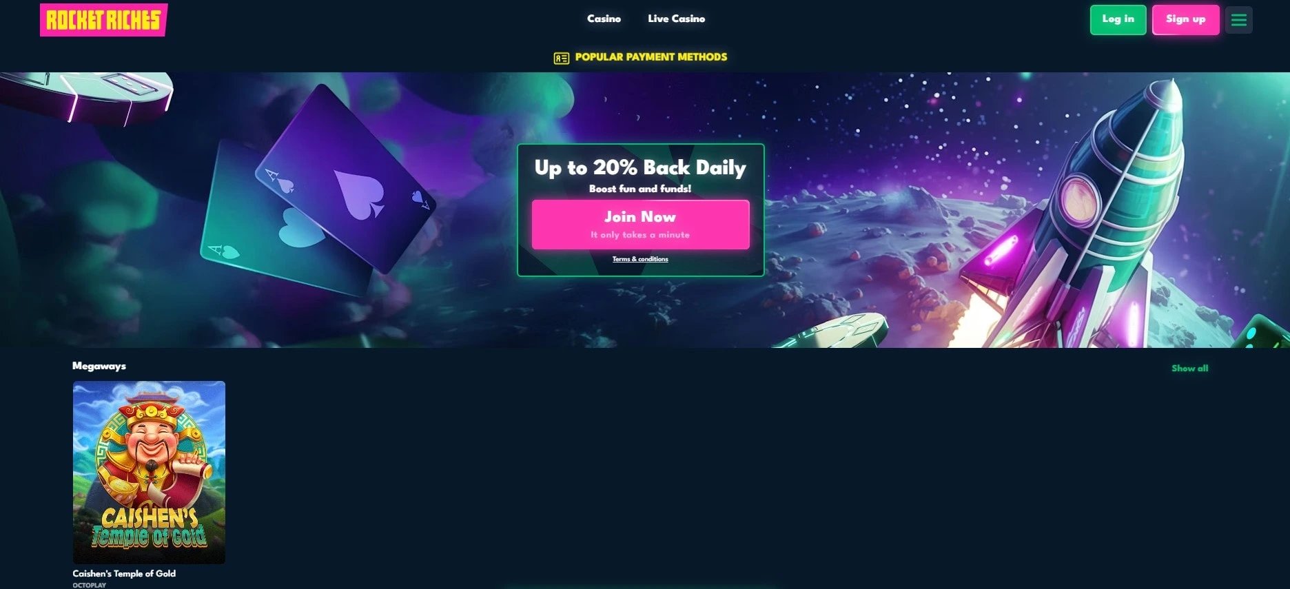 Using the Rocket Riches Casino Website