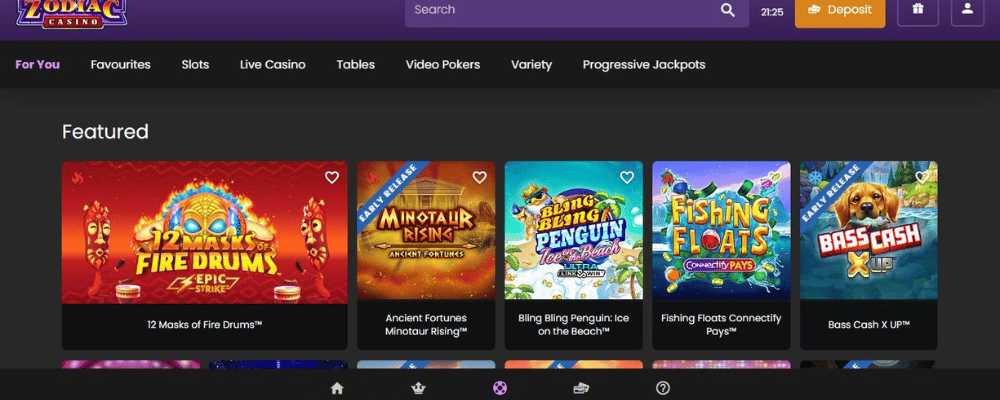 Using the Zodaiac Casino Website